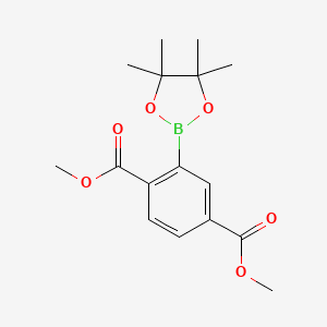 Structure - Dimethyl 2-(4,4,5,5-tetramethyl-1,3,2-dioxaborolan-2-yl)terephthalate, 95%