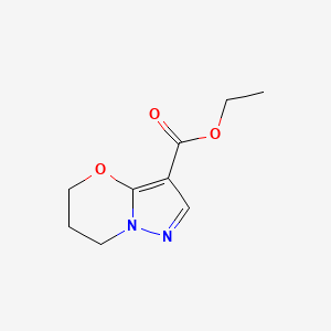 Structure - Ethyl 6,7-dihydro-5H-pyrazolo[5,1-b][1,3]oxazine-3-carboxylate, 95%