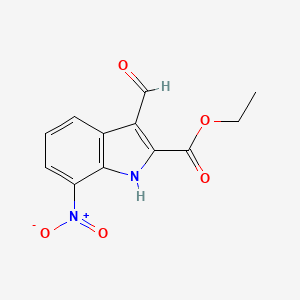 Structure - Ethyl 3-formyl-7-nitro-1H-indole-2-carboxylate