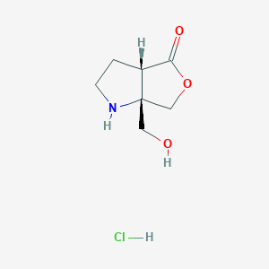Structure - (3aS,6aS)-6a-(Hydroxymethyl)hexahydro-4H-furo[3,4-b]pyrrol-4-one hydrochloride