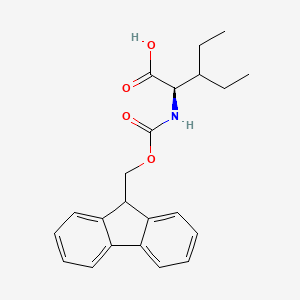 Structure - (R)-2-((((9H-fluoren-9-yl)methoxy)carbonyl)amino)-3-ethylpentanoic acid