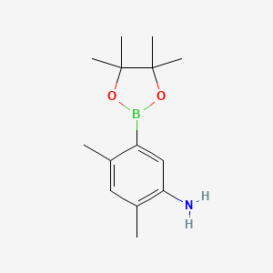 Structure - 2,4-Dimethyl-5-(4,4,5,5-tetramethyl-1,3,2-dioxaborolan-2-yl)-benzenamine, 2,4-Dimethyl-5-(4,4,5,5-tetramethyl-1,3,2-dioxaborolan-2-yl)aniline