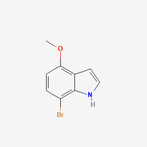 Structure - 7-Bromo-4-methoxy-1H-indole, bromo-7 methoxy-4 indole