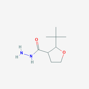 Structure - 2-(Tert-butyl)tetrahydrofuran-3-carbohydrazide, 3-Furancarboxylic acid, 2-(1,1-dimethylethyl)tetrahydro-, hydrazide