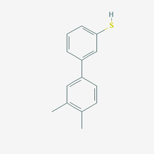 Structure - 3',4'-Dimethyl-[1,1'-biphenyl]-3-thiol, 3-(3,4-Dimethylphenyl)thiophenol