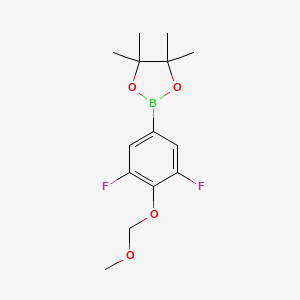 Structure - 2-[3,5-Difluoro-4-(methoxymethoxy)phenyl]-4,4,5,5-tetramethyl-1,3,2-dioxaborolane