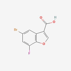 Structure - 5-Bromo-7-fluorobenzofuran-3-carboxylic acid