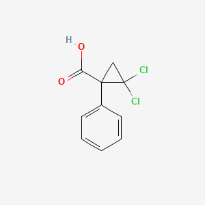 Structure - 2,2-Dichloro-1-phenylcyclopropane-1-carboxylic acid, 2,2-dichlorocyclopropane-1-phenyl-1-carboxylic acid