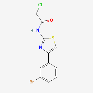 Structure - N-[4-(3-bromophenyl)-1,3-thiazol-2-yl]-2-chloroacetamide, N-[4-(3-Bromo-phenyl)-thiazol-2-yl]-2-chloro-acetamide