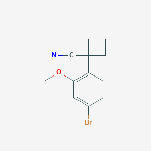 Structure - 1-(4-Bromo-2-methoxyphenyl)cyclobutanecarbonitrile