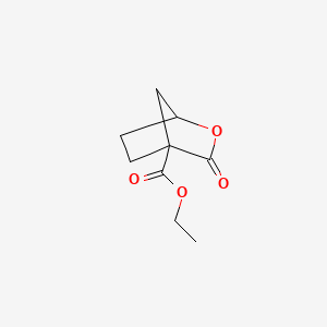 Structure - Ethyl 3-oxo-2-oxabicyclo[2.2.1]heptane-4-carboxylate