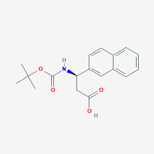 Structure - (R)-3-((tert-Butoxycarbonyl)amino)-3-(naphthalen-2-yl)propanoic acid, (R)-Boc-3-(2-naphthyl)-beta-Ala-OH