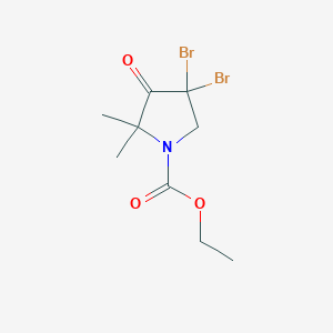 Structure - Ethyl 4,4-dibromo-2,2-dimethyl-3-oxopyrrolidine-1-carboxylate
