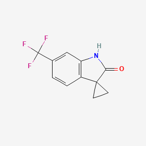 Structure - 6'-(Trifluoromethyl)-spiro[cyclopropane-1,3'-[3H]indole]-2'(1'H)-one, 6-(TRIFLUOROMETHYL)SPIRO[CYCLOPROPANE-1,3-INDOLIN]-2-ONE