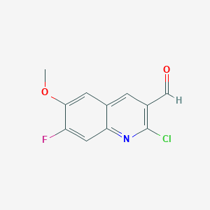 Structure - 2-Chloro-7-fluoro-6-methoxyquinoline-3-carbaldehyde