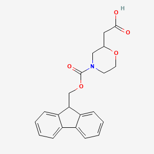 Structure - 2-[4-(9H-fluoren-9-ylmethoxycarbonyl)morpholin-2-yl]acetic acid, 2-(4-N-Fmoc-morpholin-2-YL)acetic acid