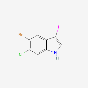 Structure - 5-Bromo-6-chloro-3-iodo-1H-indole