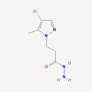 Structure - 3-(4-bromo-5-methyl-1h-pyraZol-1-yl)propanohydrazide, 3-(4-bromo-5-methyl-1H-pyrazol-1-yl)propanehydrazide