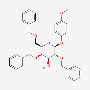 Structure - 4-Methoxyphenyl 2,4,6-tri-o-benzyl-beta-D-galactopyranoside