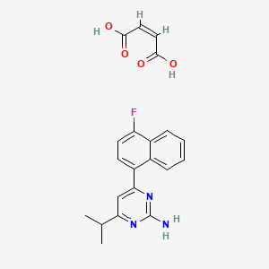 Structure - 4-(4-Fluoronaphthalen-1-yl)-6-isopropylpyrimidin-2-amine maleate, RS-127445 maleate