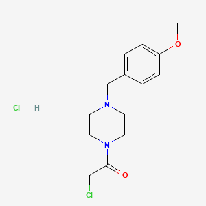Structure - 2-Chloro-1-{4-[(4-methoxyphenyl)methyl]piperazin-1-yl}ethan-1-one hydrochloride