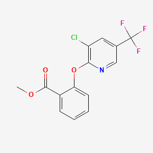 Structure - Methyl 2-((3-chloro-5-(trifluoromethyl)pyridin-2-yl)oxy)benzoate, Methyl 2-{[3-chloro-5-(trifluoromethyl)pyridin-2-yl]oxy}benzoate