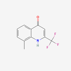 Structure - 8-Methyl-2-(trifluoromethyl)quinolin-4-ol, 4-HYDROXY-8-METHYL-2-(TRIFLUOROMETHYL)QUINOLINE