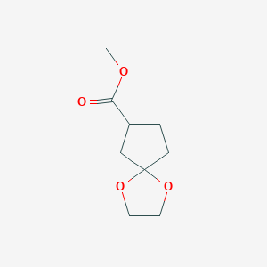 Structure - Methyl 1,4-dioxaspiro[4.4]nonane-7-carboxylate, 1,4-Dioxaspiro[4.4]nonane-7-carboxylic acid, methyl ester