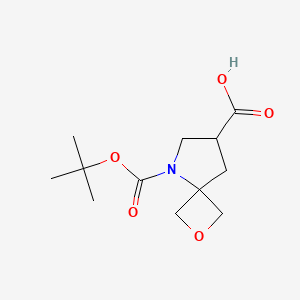 Structure - 5-[(tert-Butoxy)carbonyl]-2-oxa-5-azaspiro[3.4]octane-7-carboxylic acid, 5-(tert-butoxycarbonyl)-2-oxa-5-azaspiro[3.4]octane-7-carboxylic acid