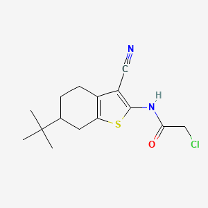 Structure - N-(6-Tert-butyl-3-cyano-4,5,6,7-tetrahydro-1-benzothiophen-2-yl)-2-chloroacetamide, N-(6-TERT-BUTYL-3-CYANO-4,5,6,7-TETRAHYDRO-1-BENZOTHIEN-2-YL)-2-CHLOROACETAMIDE