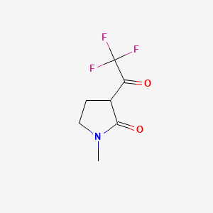 Structure - 1-Methyl-3-(2,2,2-trifluoroacetyl)pyrrolidin-2-one, 1-Methyl-3-(trifluoroacetyl)-2-pyrrolidinone
