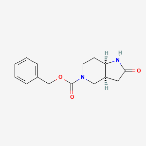 Structure - Benzyl (3aS,7aR)-2-oxooctahydro-5H-pyrrolo[3,2-c]pyridine-5-carboxylate