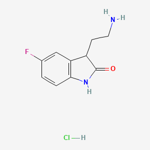 Structure - 3-(2-Aminoethyl)-5-fluoro-2,3-dihydro-1h-indol-2-one hydrochloride, 3-(2-aminoethyl)-5-fluoroindolin-2-one hydrochloride