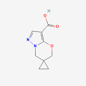 Structure - 5',7'-Dihydrospiro[cyclopropane-1,6'-pyrazolo[3,2-b][1,3]oxazine]-3'-carboxylic acid, spiro[cyclopropane-1,6-pyrazolo[5,1-b][1,3]oxazine]-3-carboxylic acid