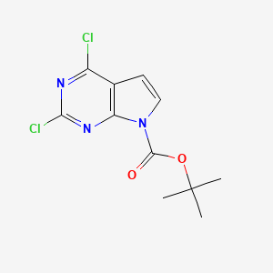 Structure - tert-Butyl 2,4-dichloro-7H-pyrrolo[2,3-d]pyrimidine-7-carboxylate, 2,4-DICHLORO-7H-PYRROLO[2,3-D]PYRIMIDINE-7-CARBOXYLICACIDTERT-BUTYLESTER