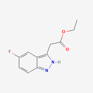 Structure - Ethyl 2-(5-fluoro-1H-indazol-3-yl)acetate, ethyl (5-fluoro-1H-indazol-3-yl)acetate