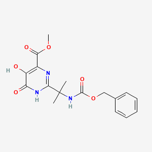 Structure - Methyl 2-(2-(benzyloxycarbonylamino)propan-2-yl)-5-hydroxy-6-oxo-1,6-dihydropyrimidine-4-carboxylate, Methyl2-(2-(benzyloxycarbonylamino)propan-2-yl)-5-hydroxy-6-oxo-1,6-dihydropyrimidine-4-carboxylate