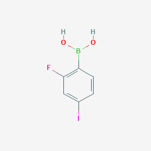 Structure - 2-Fluoro-4-iodophenylboronic acid, Boronic acid, (2-fluoro-4-iodophenyl)- (9CI)