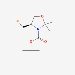 Structure - tert-Butyl (4R)-4-(bromomethyl)-2,2-dimethyl-1,3-oxazolidine-3-carboxylate, (R)-tert-Butyl 4-(bromomethyl)-2,2-dimethyloxazolidine-3-carboxylate