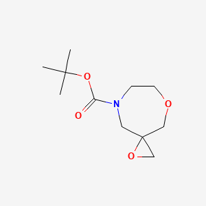 Structure - Tert-butyl 1,5-dioxa-8-azaspiro[2.6]Nonane-8-carboxylate, FRFINYDYCUOIEK-UHFFFAOYSA-N