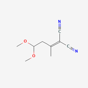 Structure - 2-(4,4-Dimethoxybutan-2-ylidene)malononitrile, 4,4-Dicyano-3-methyl-3-butenal dimethyl acetal