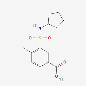 Structure - 3-(Cyclopentylsulfamoyl)-4-methylbenzoic acid