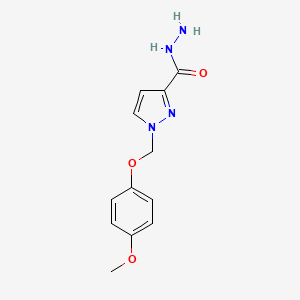 Structure - 1-((4-Methoxyphenoxy)methyl)-1h-pyrazole-3-carbohydrazide