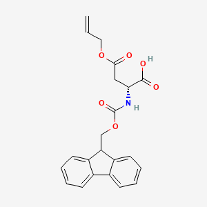 Structure - (R)-2-((((9H-fluoren-9-yl)methoxy)carbonyl)amino)-4-(allyloxy)-4-oxobutanoic acid, N-ALPHA-(9-FLUORENYLMETHYLOXYCARBONYL)-D-ASPARTIC ACID BETA ALLYL ESTER