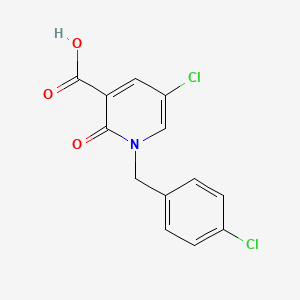 Structure - 5-Chloro-1-(4-chlorobenzyl)-2-oxo-1,2-dihydropyridine-3-carboxylic acid, 5-Chloro-1-(4-chlorobenzyl)-2-oxo-1,2-dihydro-3-pyridinecarboxylic acid
