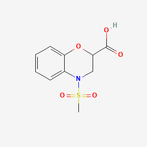 Structure - 4-Methanesulfonyl-3,4-dihydro-2h-1,4-benzoxazine-2-carboxylic acid, 4-Methanesulfonyl-3,4-dihydro-2H-benzo[1,4]-oxazine-2-carboxylic acid