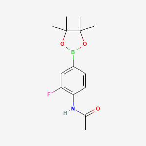 Structure - N-(2-Fluoro-4-(4,4,5,5-tetramethyl-1,3,2-dioxaborolan-2-yl)phenyl)acetamide, 4-Acetamido-3-fluorobenzeneboronic acid, pinacol ester