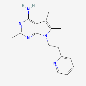 Structure - 2,5,6-Trimethyl-7-[2-(pyridin-2-yl)ethyl]-1h,4h,7h-pyrrolo[2,3-d]pyrimidin-4-imine