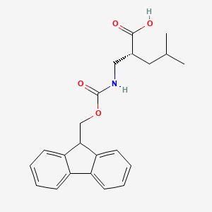 Structure - (R)-2-(((((9H-Fluoren-9-yl)methoxy)carbonyl)amino)methyl)-4-methylpentanoic acid, FMoc-(R)-2-(aMinoMethyl)-4-Methylpentanoic acid