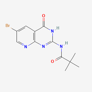 Structure - N-(6-Bromo-4-oxo-1,4-dihydropyrido[2,3-d]pyrimidin-2-yl)pivalamide